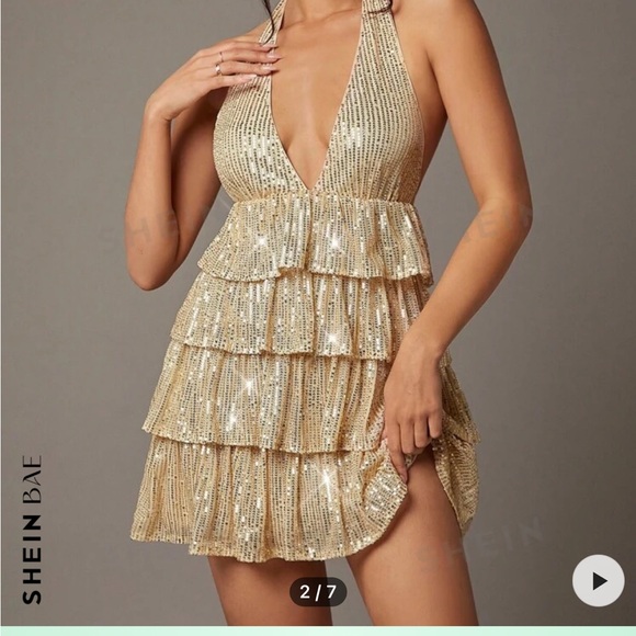 Gold SHEIN Dress! - Picture 3 of 3